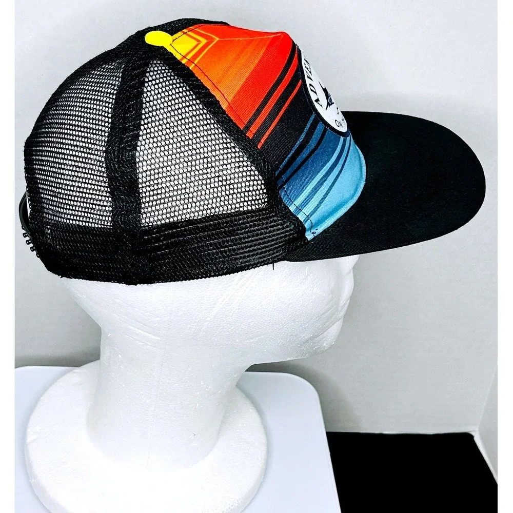 Adventure On The Seas Baseball Hat Cap Sailfish‎ Marlin Striped Mesh Fishing